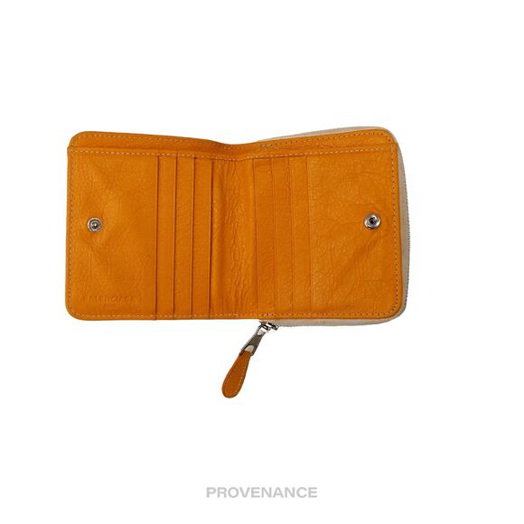 🔴 Balenciaga Logo Bazaar Zip Wallet - Yellow White Striped - Picture 6 of 13